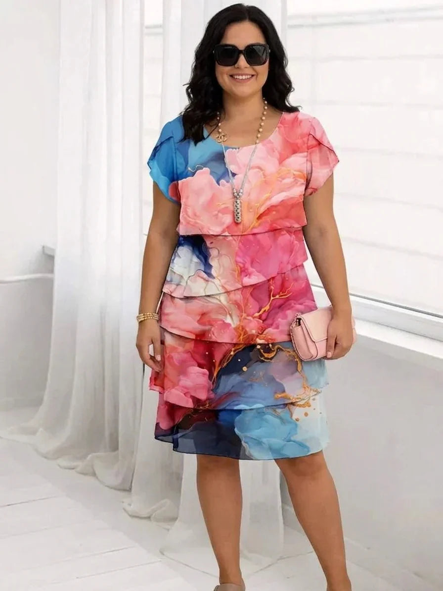 Caroline | Robe Confortable Élégante à Volants