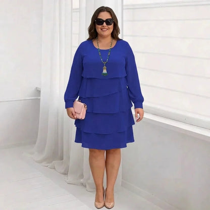 Margaret | Robe Confortable Élégante à Volants Manches Longues