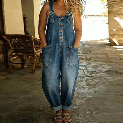 Mae | Salopette Effet Jean à Bretelles Réglables