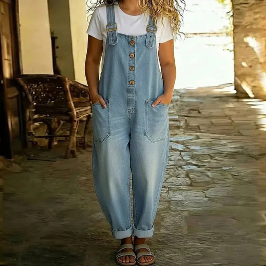 Mae | Salopette Effet Jean à Bretelles Réglables