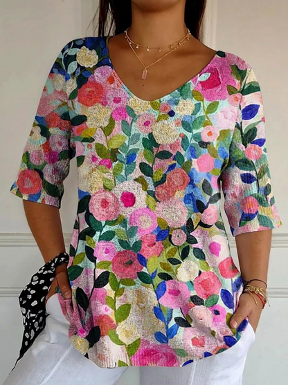 Adela | Top en Maille Jardin Fleuri