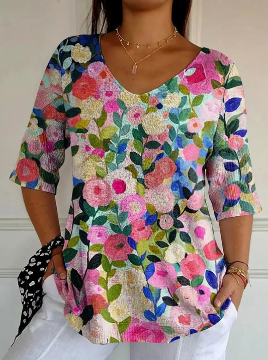 Adela | Top en Maille Jardin Fleuri
