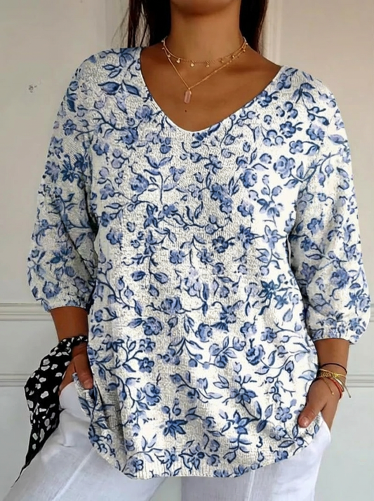 Helena | Top de Maille Fleurecillas Bleues