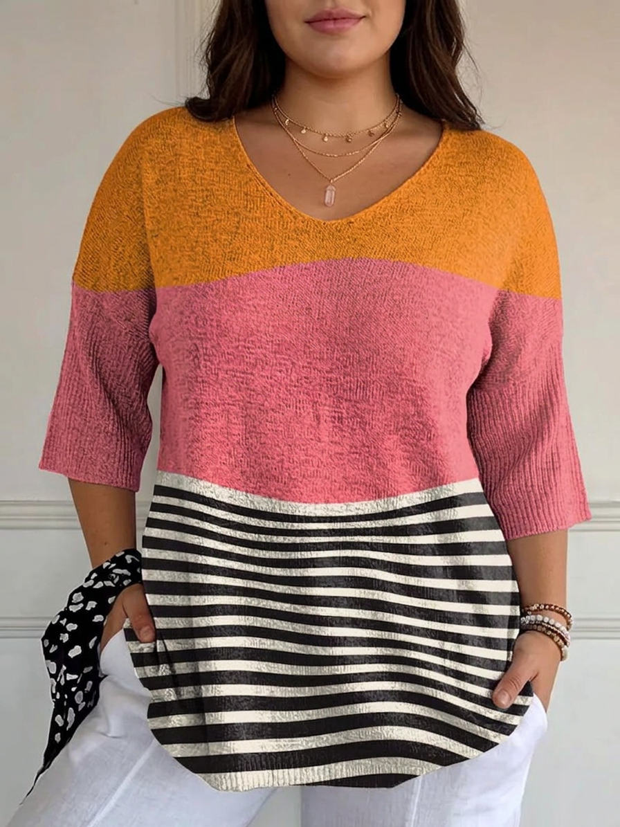 Elisa | Top en Maille Lignes Abstraites