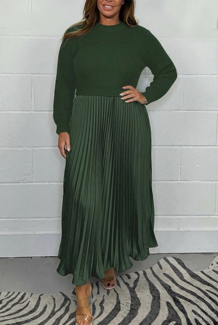 Claudia | Robe Longue avec Cardigan et Plis