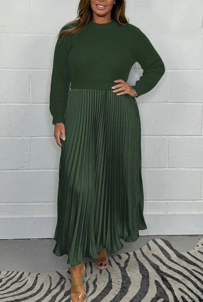 Claudia | Robe Longue avec Cardigan et Plis