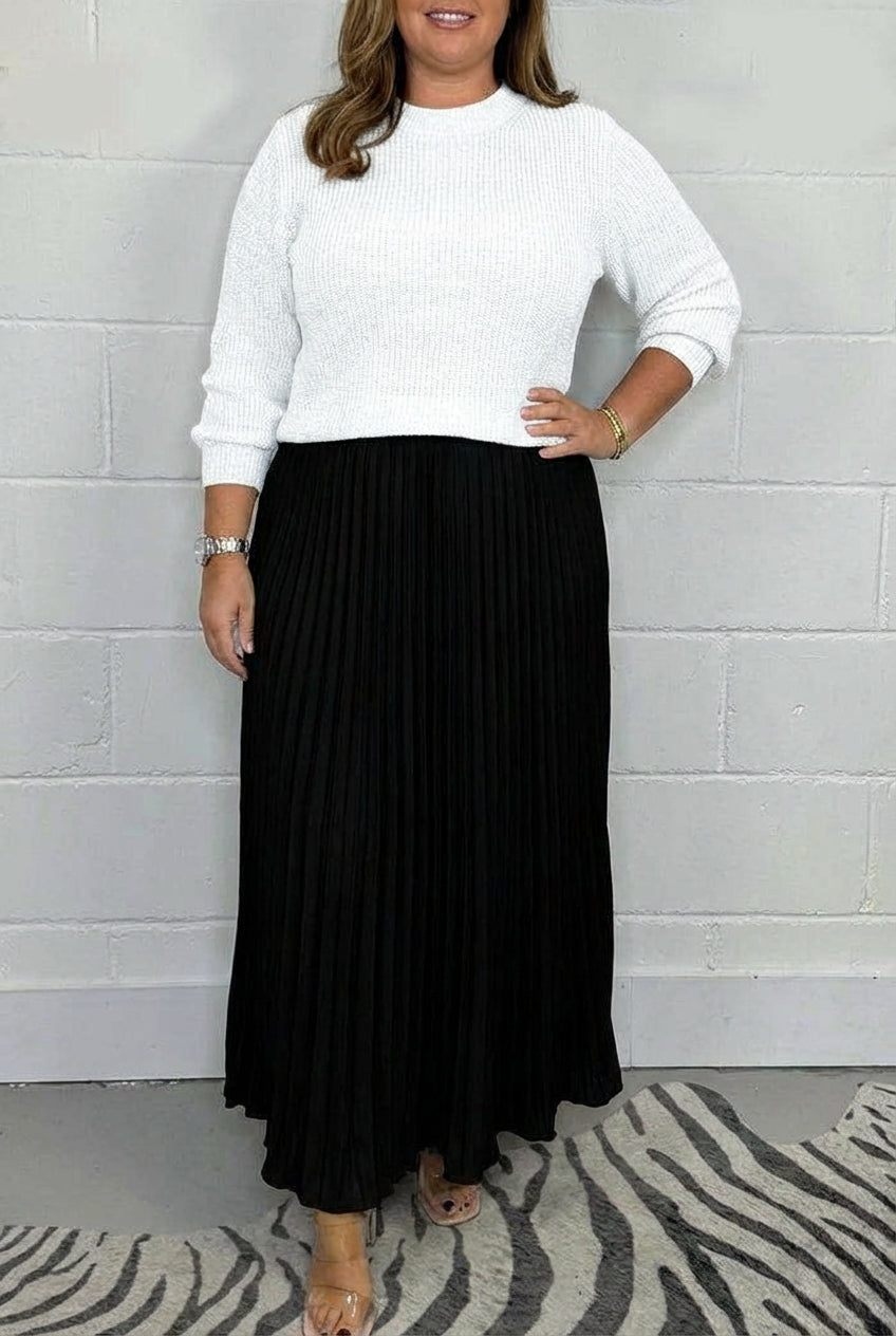Claudia | Robe Longue avec Cardigan et Plis