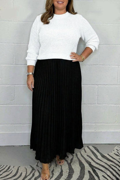 Claudia | Robe Longue avec Cardigan et Plis