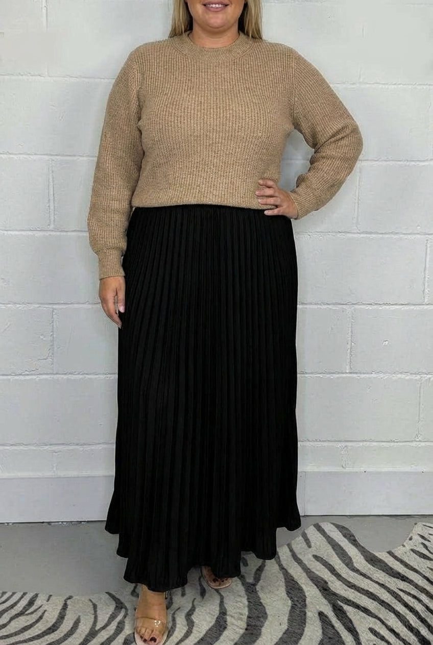 Claudia | Robe Longue avec Cardigan et Plis