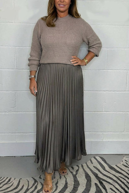 Claudia | Robe Longue avec Cardigan et Plis