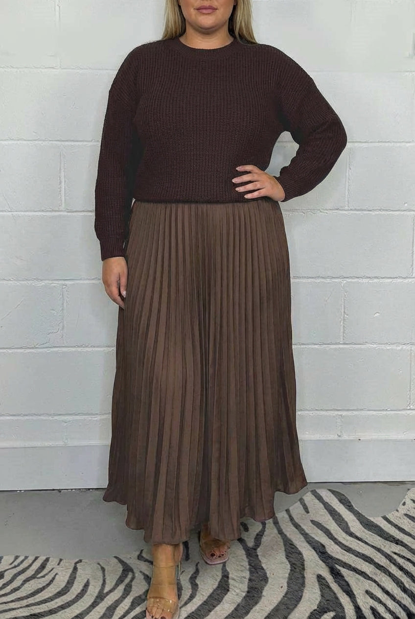 Claudia | Robe Longue avec Cardigan et Plis