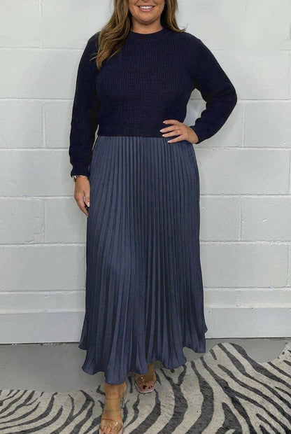 Claudia | Robe Longue avec Cardigan et Plis