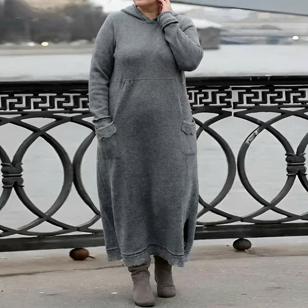 Mara | Robe Longue en Maille à Manches Longues