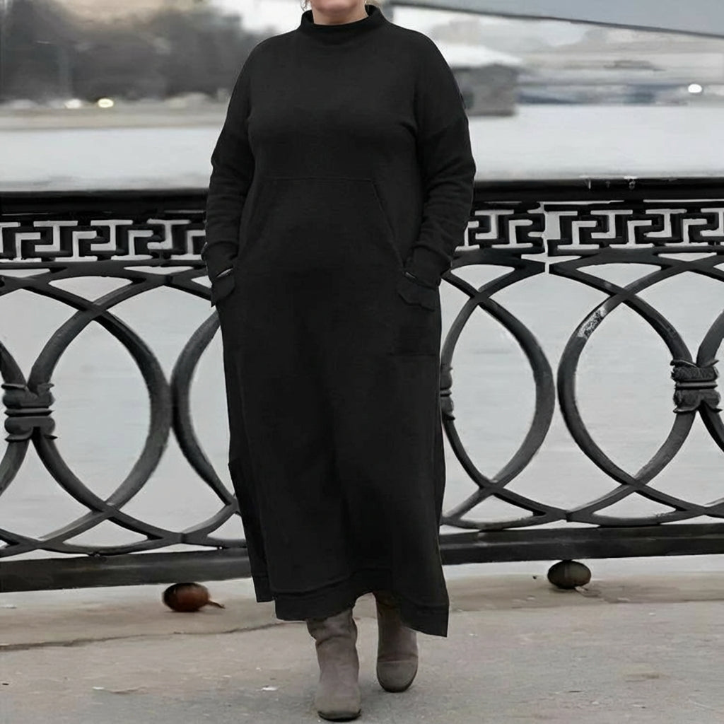 Mara | Robe Longue en Maille à Manches Longues