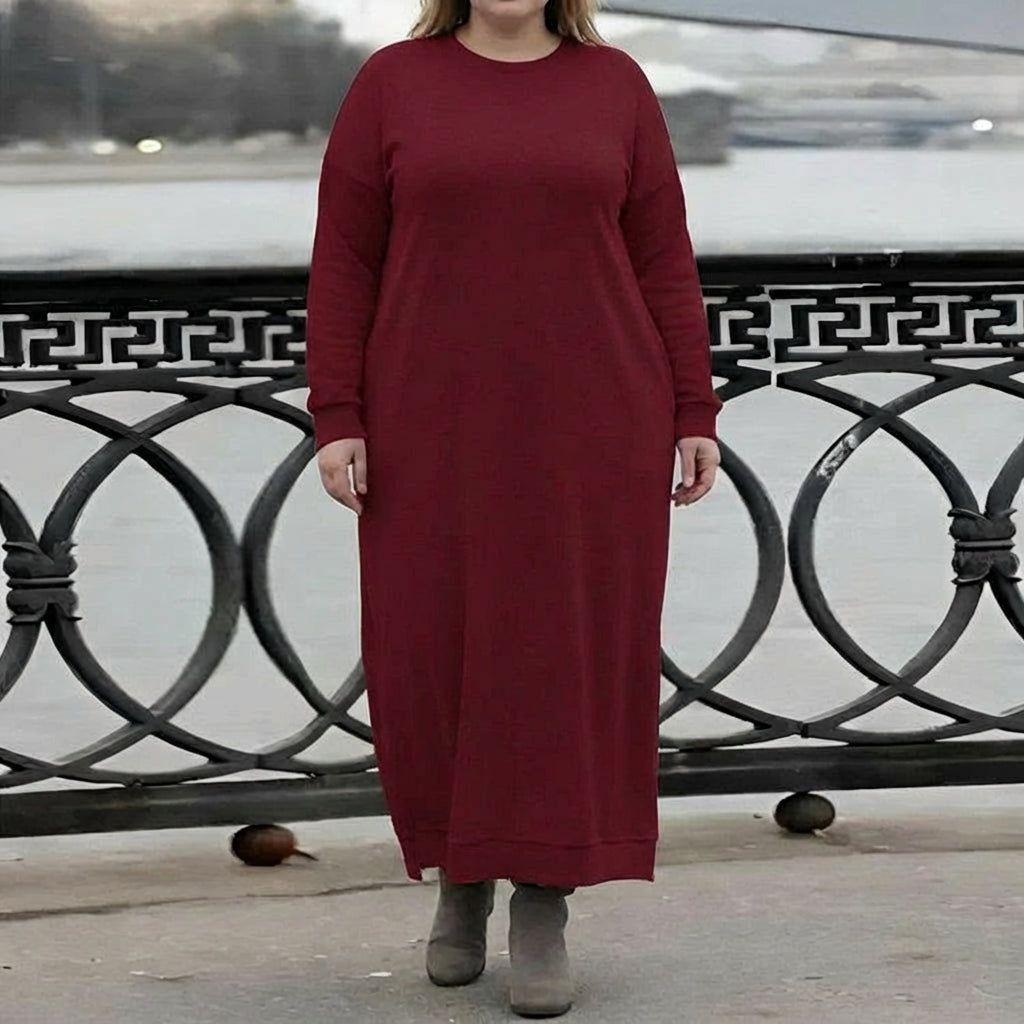 Mara | Robe Longue en Maille à Manches Longues