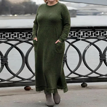 Mara | Robe Longue en Maille à Manches Longues