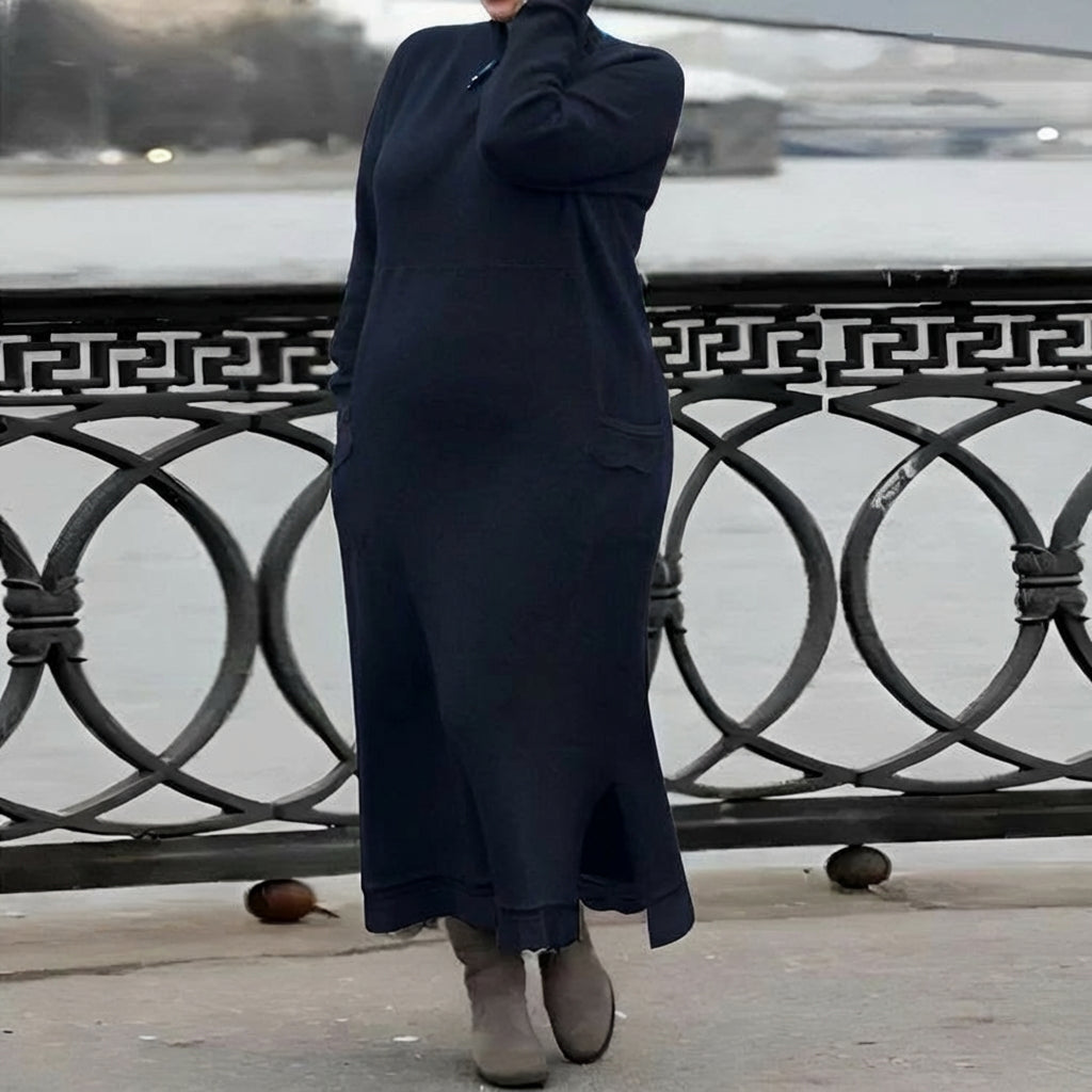 Mara | Robe Longue en Maille à Manches Longues