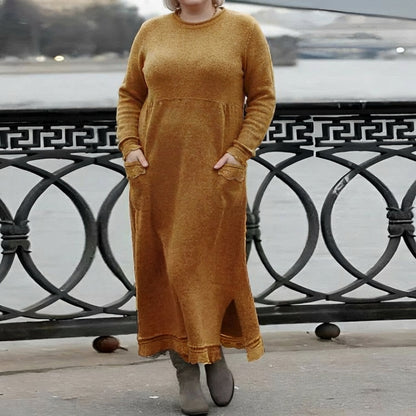 Mara | Robe Longue en Maille à Manches Longues
