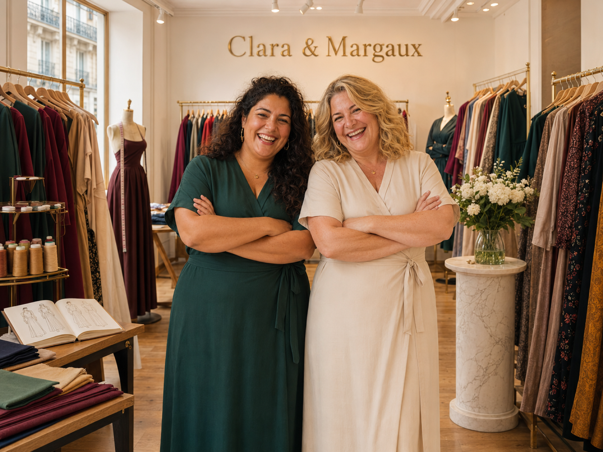 Clara y Margaux fundadoras en la boutique