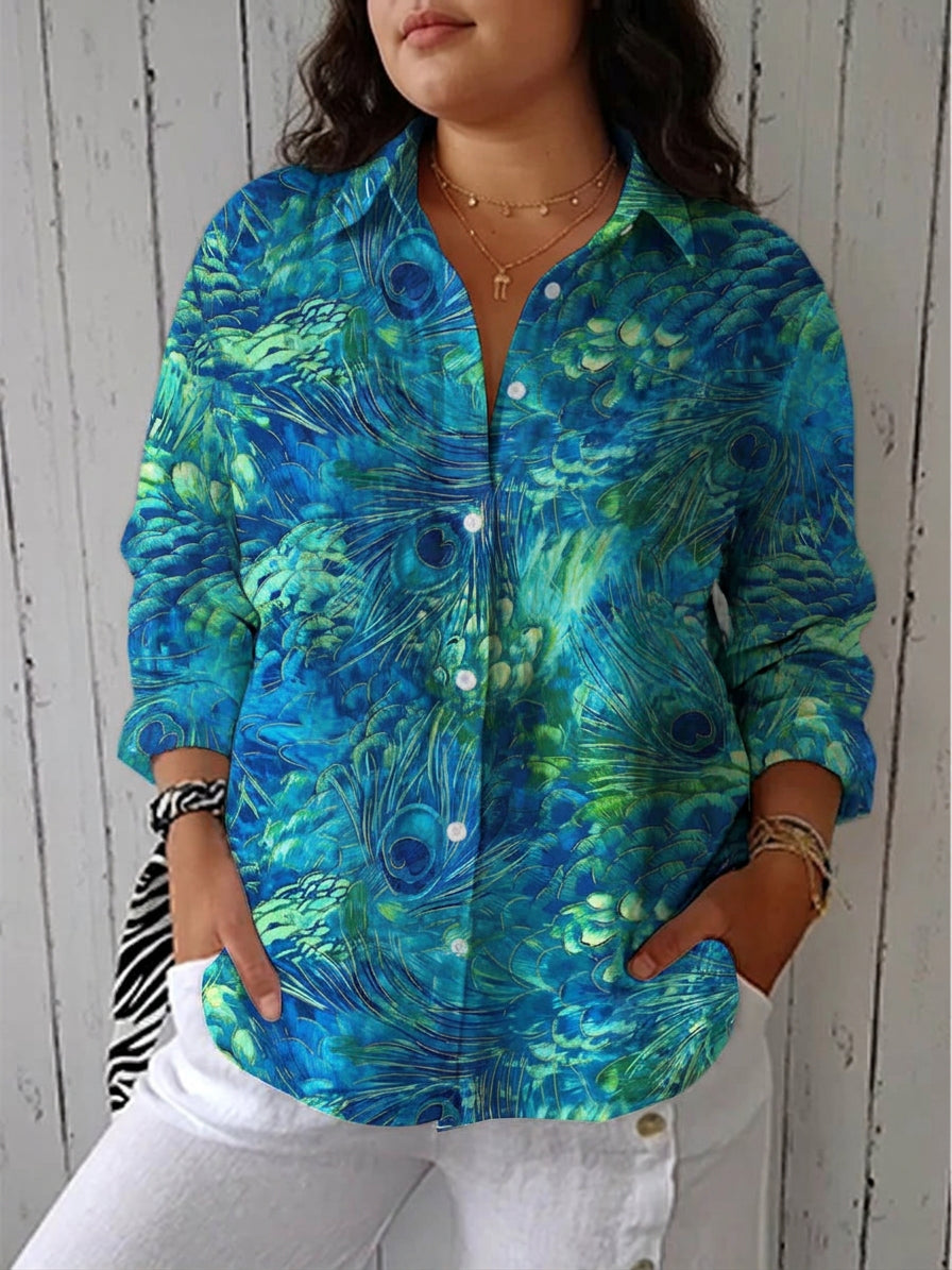 Patricia | Blouse à Imprimé Nature Bleu