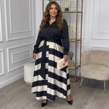 Yvonne | Robe Longue Rayée