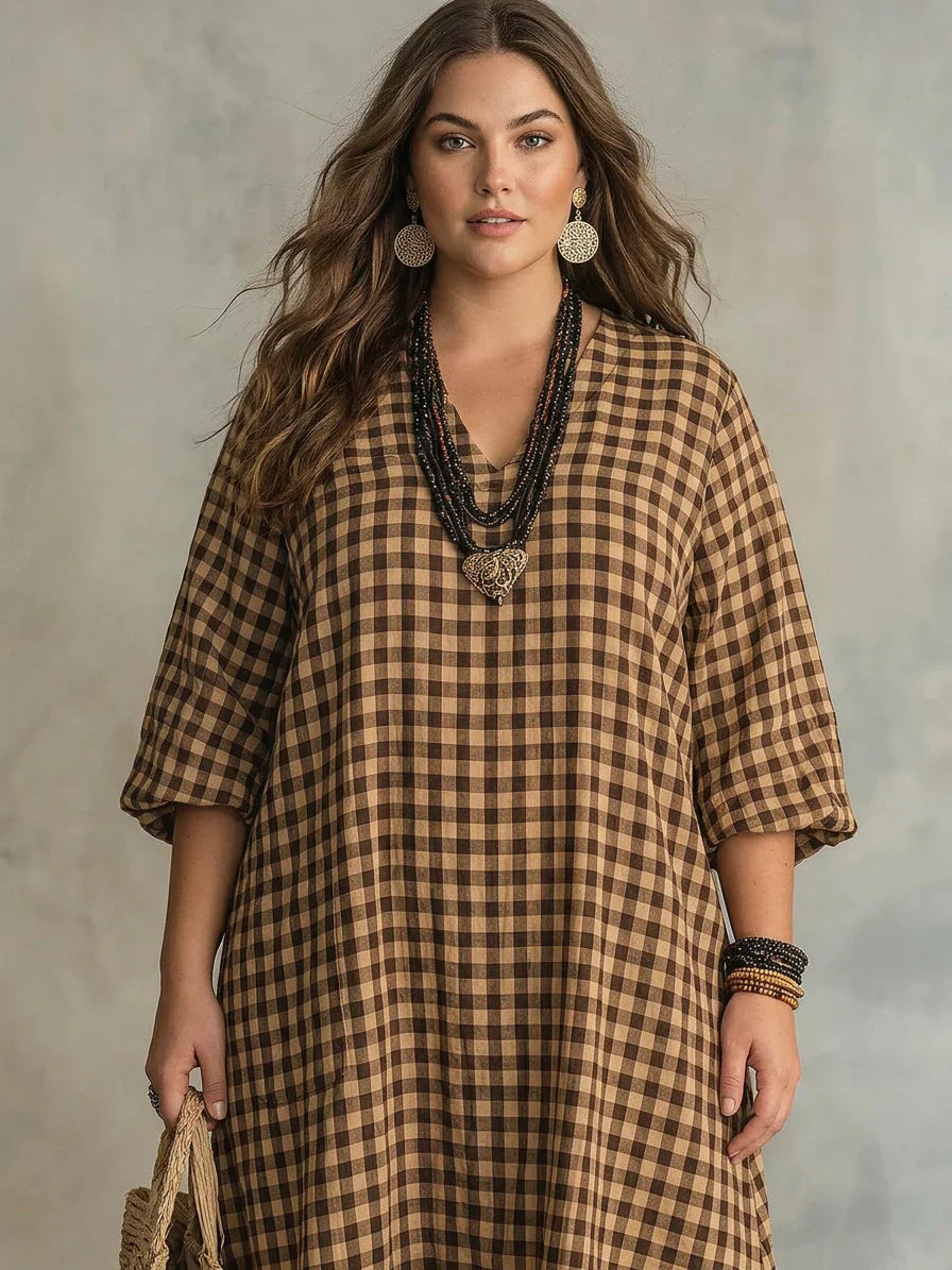 Mila | Robe Maxi à Carreaux