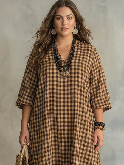 Mila | Robe Maxi à Carreaux