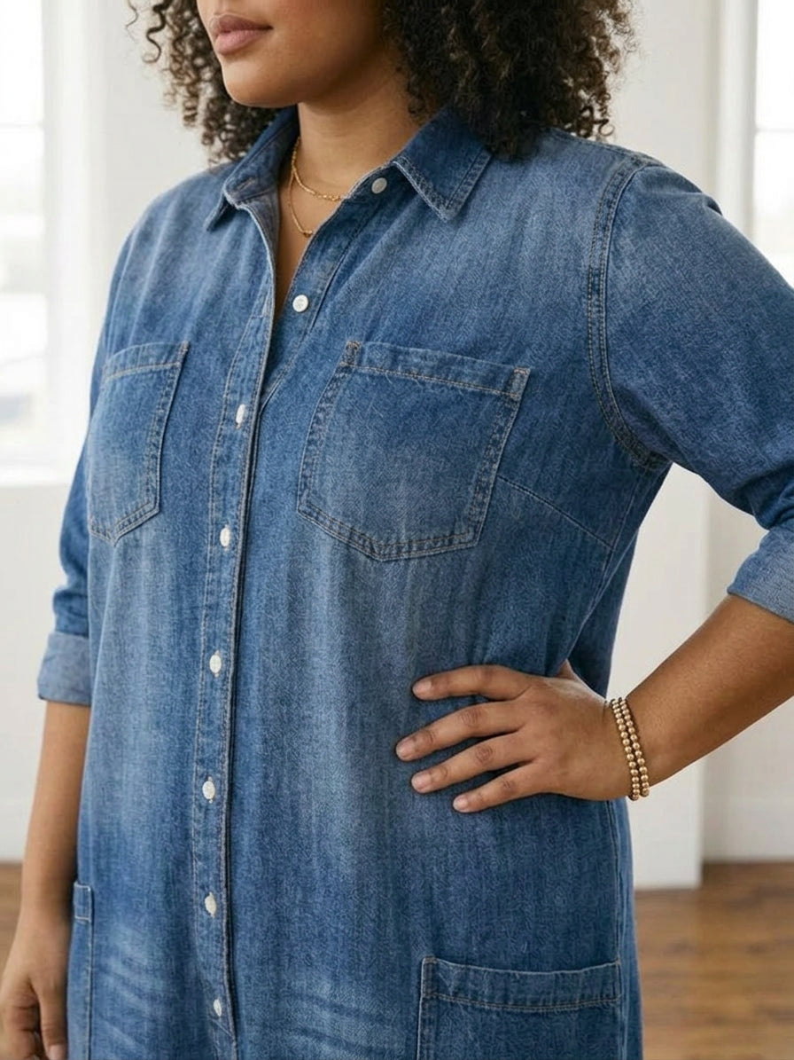 Diana | Combinaison en Jean Vintage à Boutons
