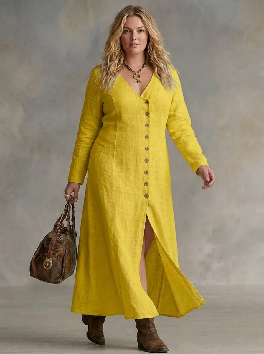 Elara | Robe Maxi Boutonnée