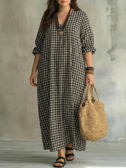 Mila | Robe Maxi à Carreaux