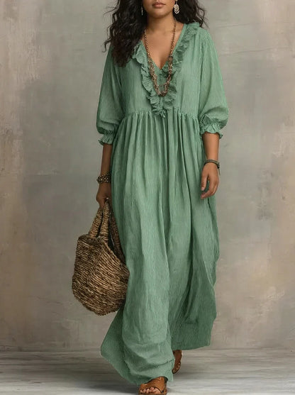 Elowen | Robe Maxi Bohème à Manches Longues