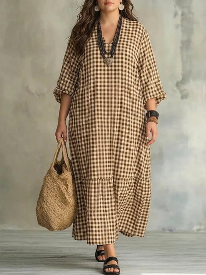 Mila | Robe Maxi à Carreaux
