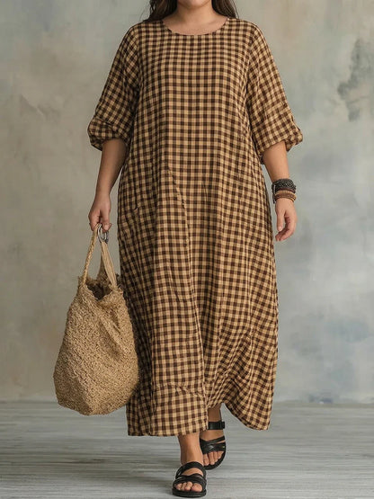 Mila | Robe Maxi à Carreaux