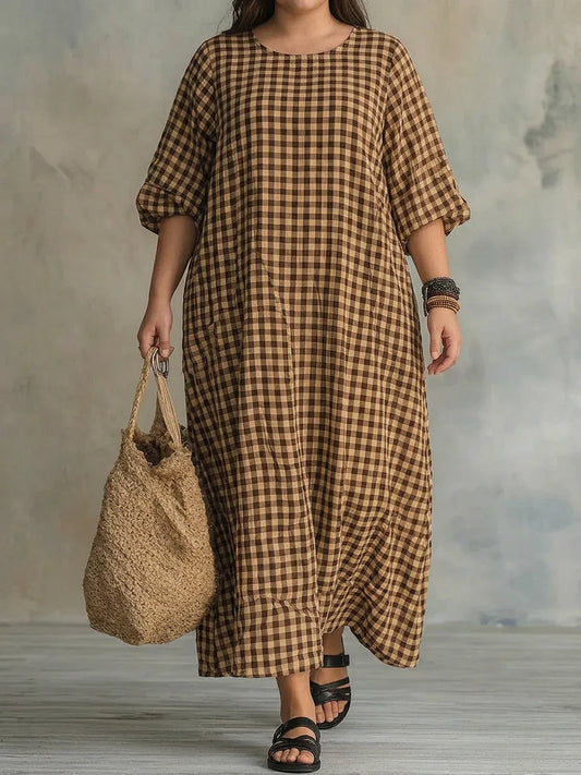 Mila | Robe Maxi à Carreaux