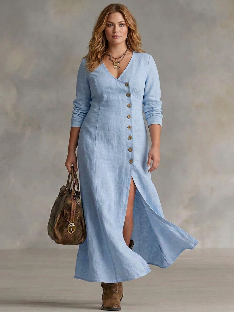 Elara | Robe Maxi Boutonnée
