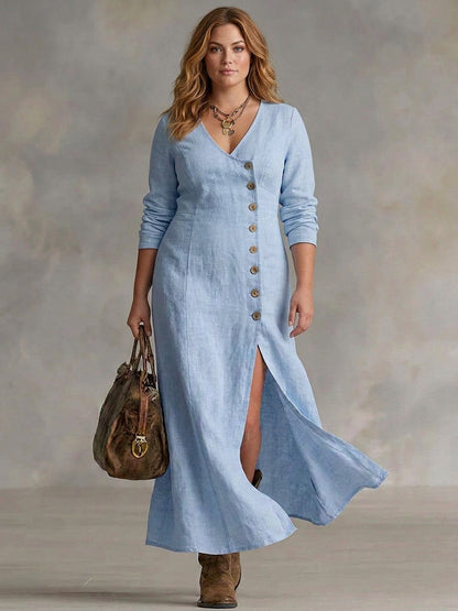 Elara | Robe Maxi Boutonnée