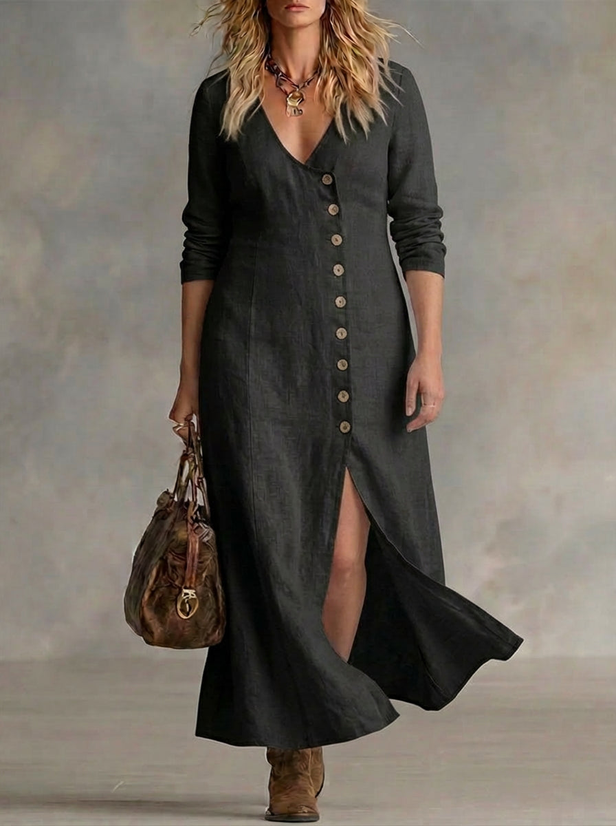 Elara | Robe Maxi Boutonnée