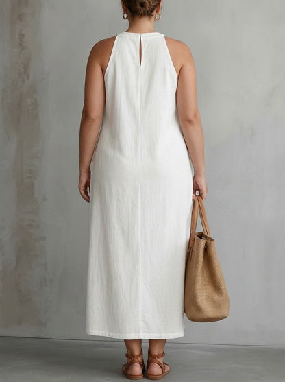 Celine | Robe Midi Sans Manches en Dentelle