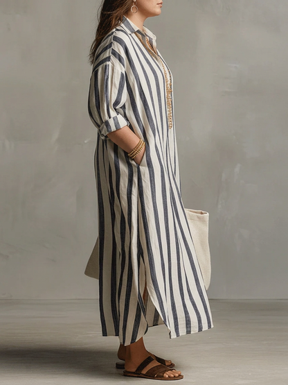 Liora | Robe Maxi Oversize à Rayures