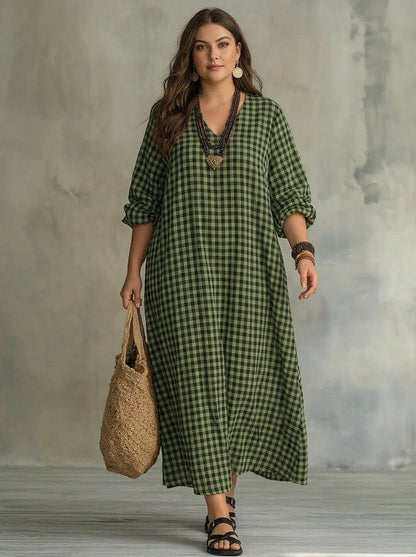 Mila | Robe Maxi à Carreaux