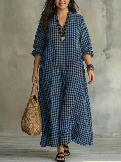 Mila | Robe Maxi à Carreaux