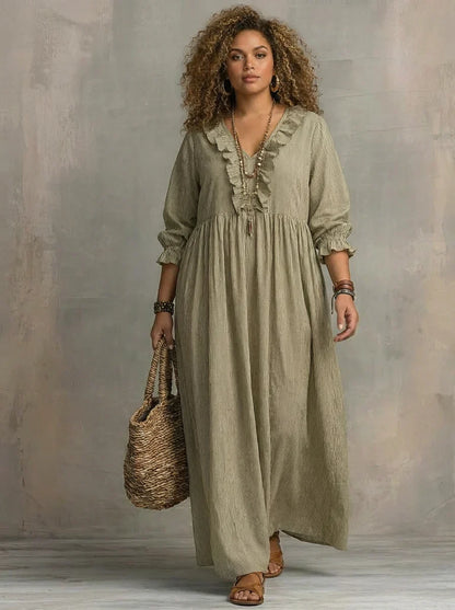 Elowen | Robe Maxi Bohème à Manches Longues