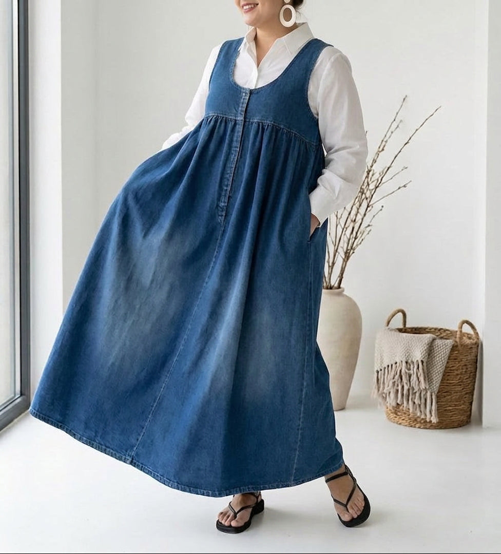 Karen | Robe Longue en Jean Vintage