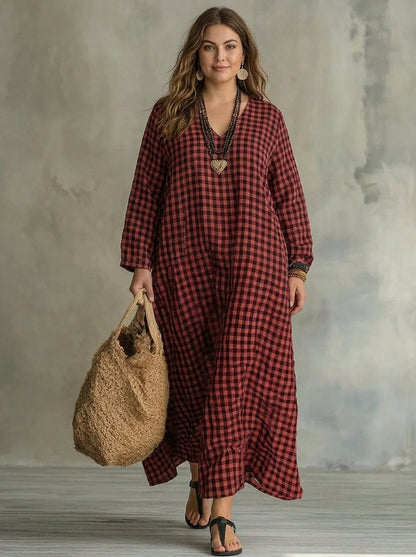 Mila | Robe Maxi à Carreaux