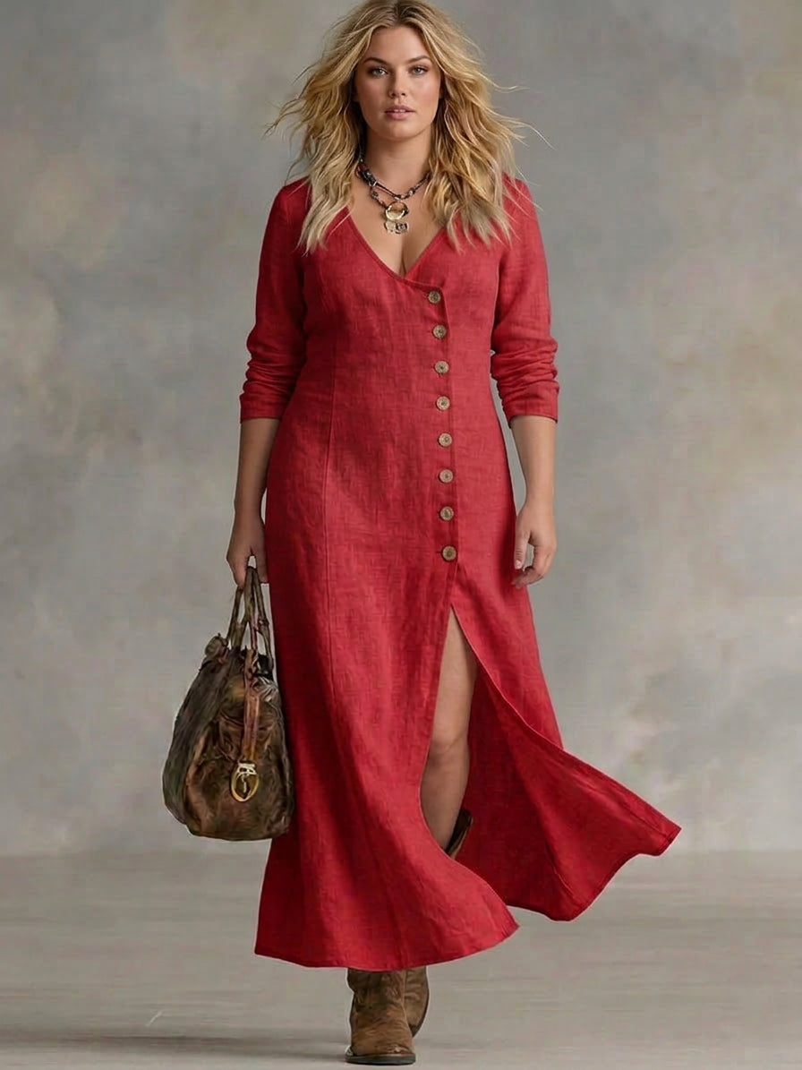 Elara | Robe Maxi Boutonnée