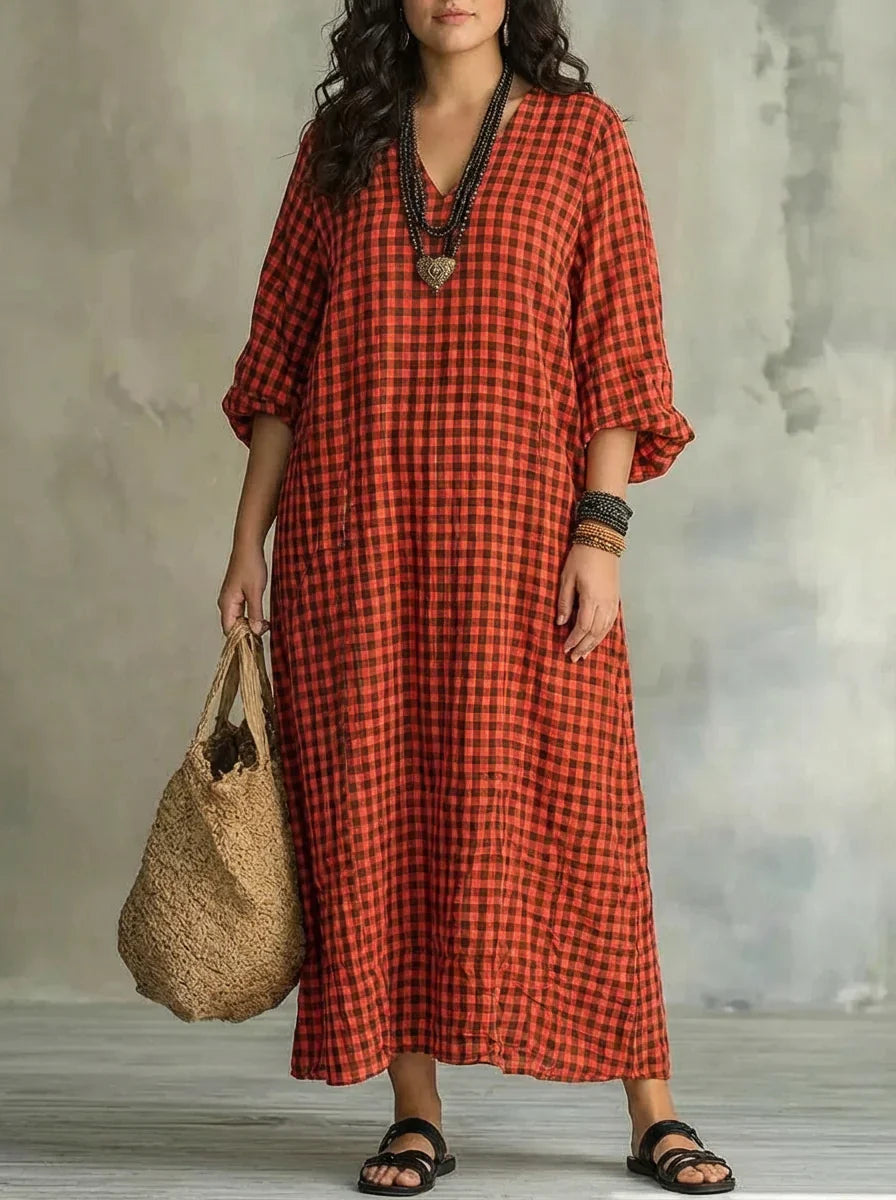 Mila | Robe Maxi à Carreaux