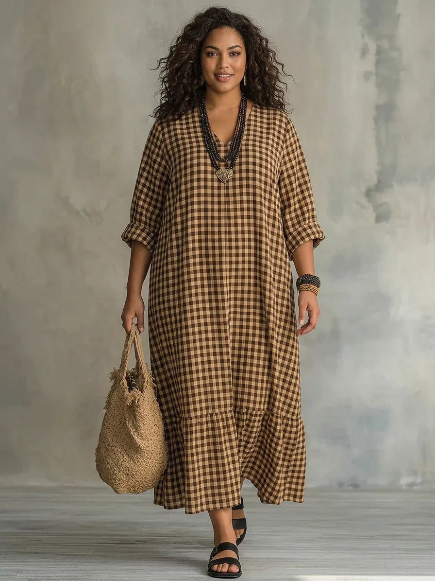 Mila | Robe Maxi à Carreaux