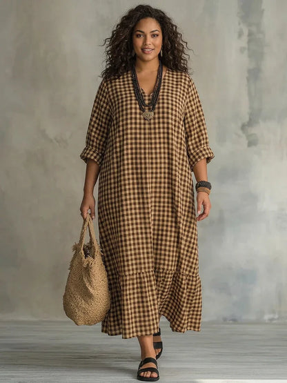 Mila | Robe Maxi à Carreaux