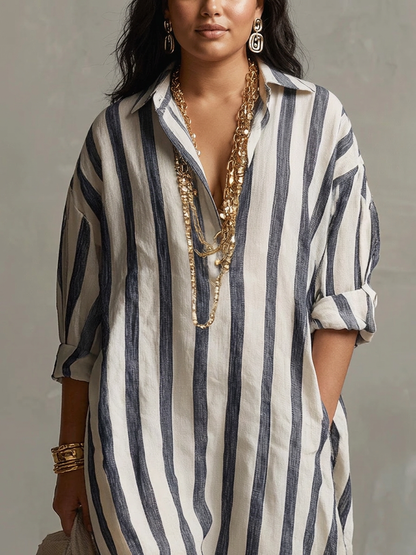 Liora | Robe Maxi Oversize à Rayures