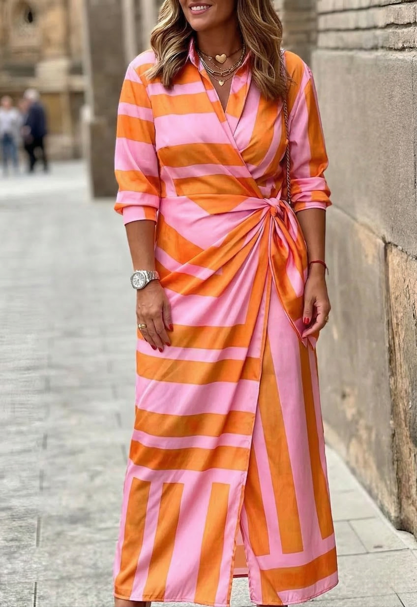 Elvina | Robe Cruzado avec Imprimé